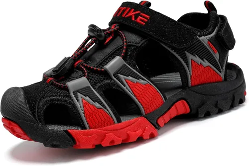Miniatura 27 de JMFCHI Sandalias deportivas de verano para niños y niñas, sandalias de punta cerrada para exteriores, zapatos atléticos para agua, sandalias