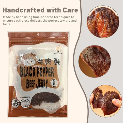 Miniatura 4 de Old Cottage Beef Jerky – Auténtica receta taiwanesa – Snacks taiwaneses – Snack de proteína seca seca Cecina de res, aperitivos asiáticos 2.82