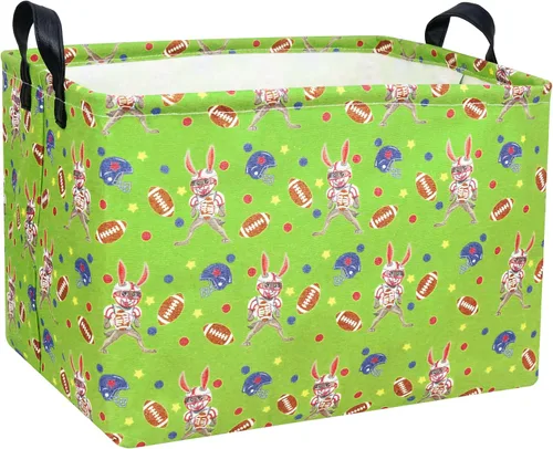 Miniatura 12 de Cestas de Pascua de dinosaurio grandes para niños, cesta de Pascua personalizada para bebé, color azul, decoración de primavera para niños