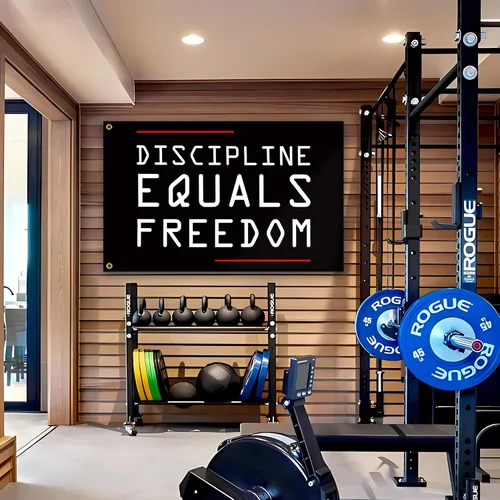 Miniatura 3 de Bandera de disciplina igual a la libertad de 3 x 5 pies, banderas motivacionales para el hogar, gimnasio, pared, fitness, banderas inspiradoras
