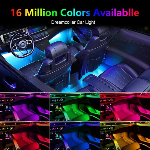 Miniatura 4 de Luces de acrílico para interiores de automóvil, accesorios de automóvil, tira de luces LED 10 en 1 con control de aplicación, 175 pulgadas, 593