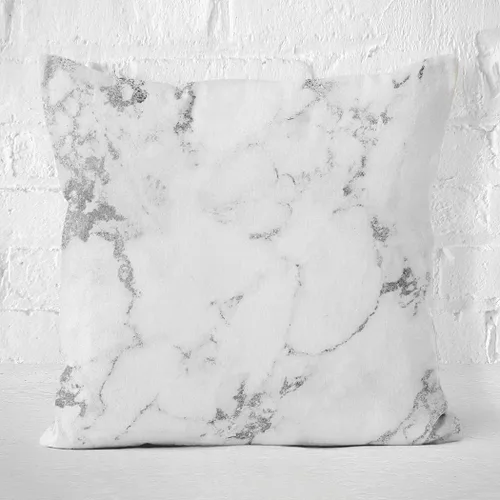 Miniatura 3 de Funda de almohada decorativa con diseño moderno y moderno cuadrado europeo blanco plateado gris Carra mármol piedra abstracta con cremallera oculta