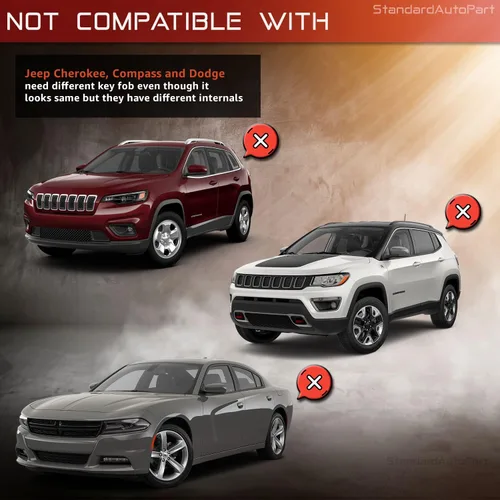 Miniatura 5 de StandardAutoPart Llavero inteligente de repuesto sin llave compatible con Jeep Grand Cherokee 2014 2015 2016 2017 2018 2019 2020 2021 2022