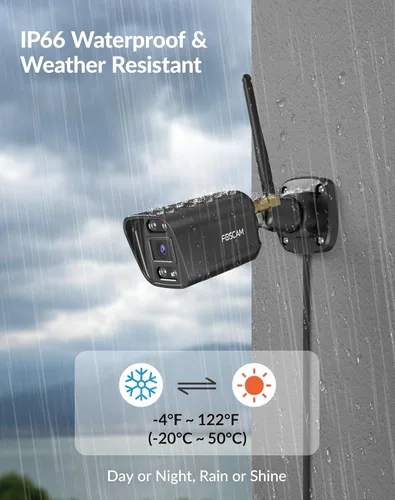 Miniatura 7 de FOSCAM Cámara inalámbrica de 3K 5MP para exteriores, cámara WiFi de 5 GHz y 2.4 GHz para seguridad en el hogar, cámara de vigilancia exterior FoV