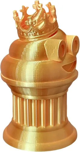 Miniatura 6 de Znet3D Trofeo de emoji King Poop – Premio divertido y regalo – Hecho a mano con fabricación aditiva – 6 pulgadas de alto – Con un emoji de caca seda