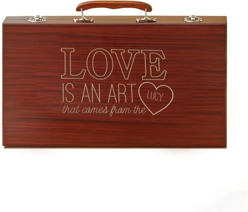 Miniatura 9 de Let's Make Memories - Juego de arte de lujo personalizado de 80 piezas para niños - Estuche de madera - Crayones al óleo, lápices