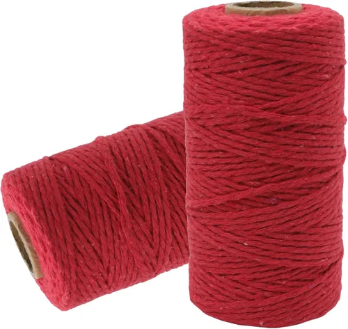 Miniatura 20 de Cuerda de algodón para panaderos: cuerda de pan púrpura claro de 0.079 in, cuerda de 656 pies para envolver regalos 06 Púrpura Claro