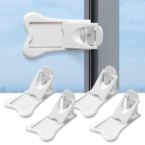 Miniatura 6 de Inaya Cerradura de puerta corredera para seguridad infantil (paquete de 4) – Cerraduras a prueba de niños para puertas correderas de cristal
