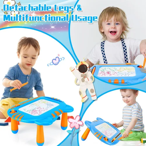 Miniatura 5 de Tablero Magnético de Dibujo Garabatos para Niños Pequeños, Juguetes para Niños Pequeños de 3 4 5 Años Niños y Niñas, Juguetes Educativos de Azul