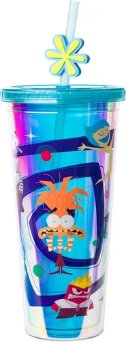Miniatura 16 de Silver Buffalo Disney Una Loca Aventura de Goofy con Goofy, Max Goof, Roxanne y Bobby Zimuruski - Vaso de plástico para bebidas frías con tapa