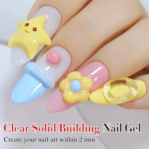 Miniatura 2 de Double Rhythm 3D Gel de uñas en gel transparente sólido para esculpir, antiadherente, gel duro para construcción, tallado, moldeado, extensión