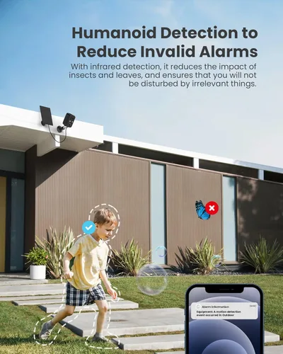 Miniatura 4 de Cámaras de seguridad FOAOOD inalámbricas para exteriores con panel solar para seguridad del hogar, cámara para el hogar con visión nocturna a