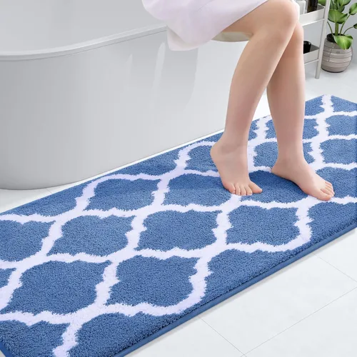 Miniatura 22 de OLANLY Alfombras de baño de 24 x 16 pulgadas, microfibra suave y absorbente, antideslizante y peluda, lavable a máquina, tapetes para el suelo