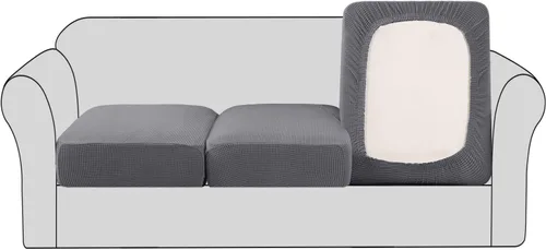 Miniatura 42 de H.VERSAILTEX - Fundas elásticas para cojín de sofá individual, fundas de asiento para silla de sofá, protector de cojín con tejido jacquard de sarga