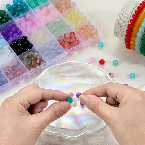 Miniatura 6 de 12 rollos de cuerda elástica plana de 0.028 in, cuerda elástica para pulseras, collares, cuentas de arcilla, cuentas de pony (10 colores)
