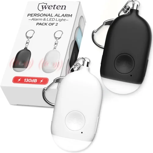 Miniatura 12 de Weten Llavero de alarma personal recargable, sirena de 130 dB y luz LED, elegante alerta de seguridad personal para que las mujeres lo lleven