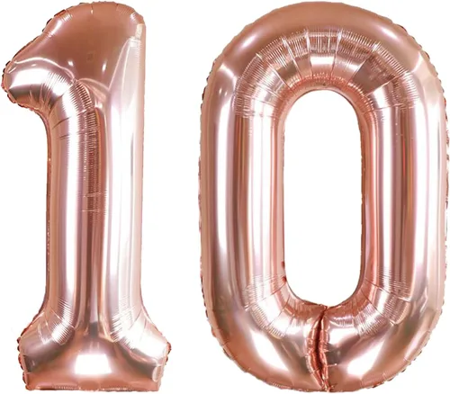 Miniatura 35 de AULE Globos grandes de 40 pulgadas con números 0 azules, globos grandes de números de aluminio, decoraciones de fiesta de cumpleaños de helio
