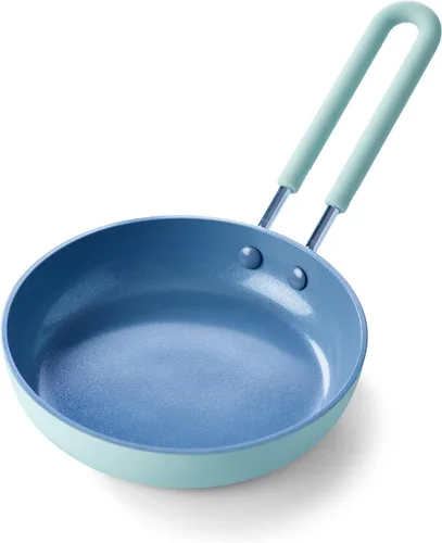 GreenPan Mini sartén antiadherente de cerámica saludable, redondo de 5 pulgadas, sin PFAS, apto para lavavajillas, mango fresco, verde menta