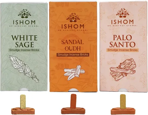 Smudge - Juego de 45 ladrillos de incienso, Palo Santo, salvia blanca, sandalias Oudh para limpieza de energía negativa y protección, aromaterapia