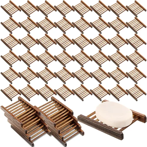 Jabonera de bambú para jabonera de madera, ahorro de bandeja de jabón de madera, estuche de madera para ducha, rectangular, bañera, ducha, platos,