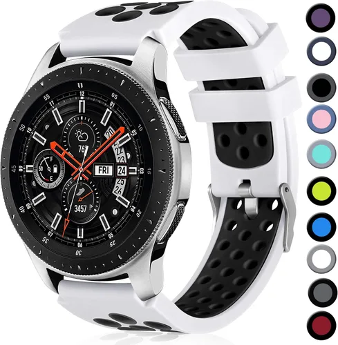 Miniatura 11 de Lerobo - Correas compatibles con Samsung Galaxy Watch 3 de 45 mm/Samsung Galaxy Watch 46 mm, Gear S3 Frontier, Correa clásica, correa de silicona