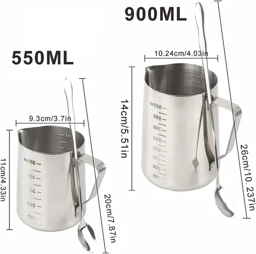Miniatura 2 de 2 ollas para hacer velas con cucharas largas, tazas medidoras de cera derretida, jarra de acero inoxidable con boquilla antigoteo