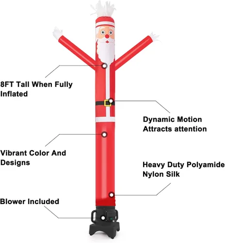 Miniatura 3 de MOUNTO Marioneta voladora de bailarín de 2,44 m con ventilador (Papá Noel)
