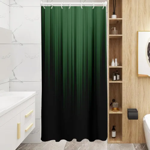 Miniatura 28 de AAtter - Cortina de ducha negra y gris con arte abstracto ombre gótico gótico estético para hombres, extra larga XL grande, de tela para decoración