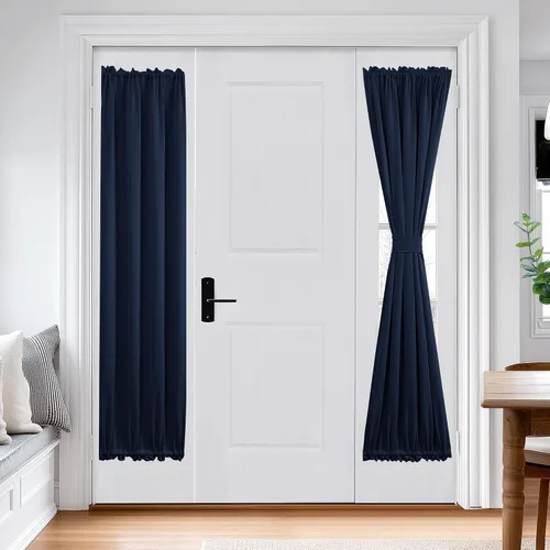 Miniatura 60 de Cortina térmica para puerta con bolsillo para barra, opacas, tratamiento de ventanas con ojales y ojales Deconovo 1 panel