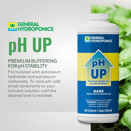 Miniatura 2 de General Hydroponics pH Up Liquid Premium Buffer para estabilidad del pH, cuarto de galón