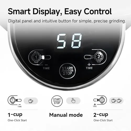 Miniatura 6 de HIBREW G3 - Molinillo de café eléctrico, rebaba cónica de 1.575 pulgadas con 31 ajustes ajustables, soplador de aire antiestático y de doble capa