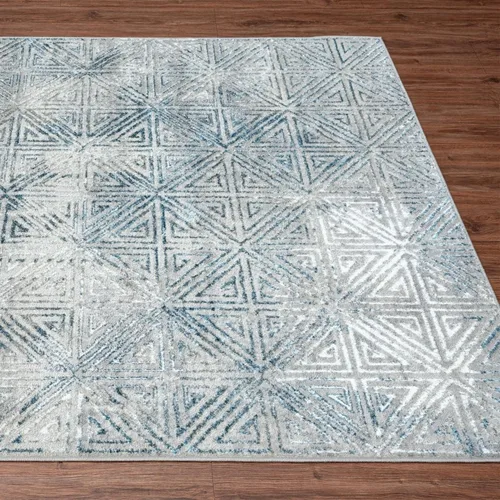 Miniatura 7 de LUXE WEAVERS Florance Collection 86328 - Alfombra geométrica moderna de 9 x 12 pulgadas, color azul