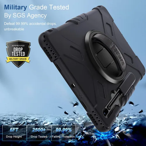 Miniatura 2 de SUPFIVES Funda para Samsung Galaxy Tab S7 FE/ S8 Plus de 12.4 pulgadas: [Grado militar mejorado] Funda protectora de silicona suave de cuerpo