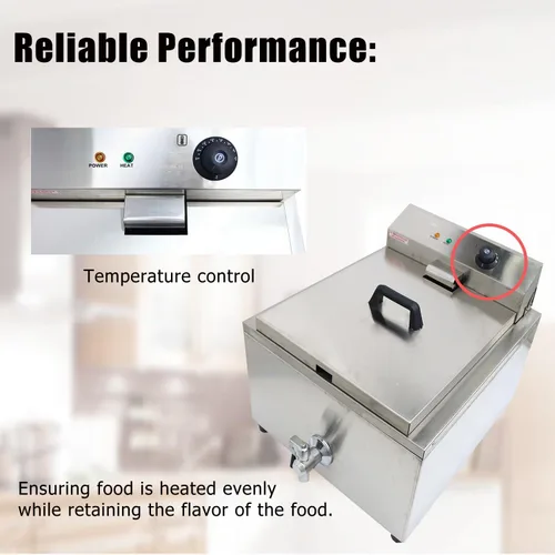 Miniatura 3 de 110V embudo poco profundo industrial torta freidora acero inoxidable monocilindro con 2 anillos