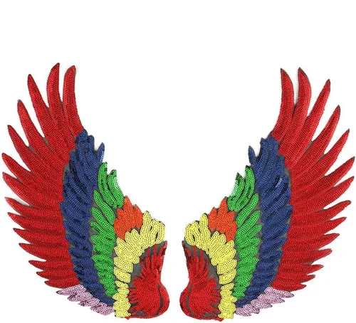 Miniatura 7 de Parches grandes de lentejuelas con alas de ángel para planchar y coser con motivo bordado para ropa de bricolaje (dorado)