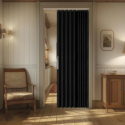 Miniatura 71 de AJAZZ Cortina de puerta magnética 100% opaca de acordeón para armario, cortina invisible para puerta interior de dormitorio, sala de estar, pasillo