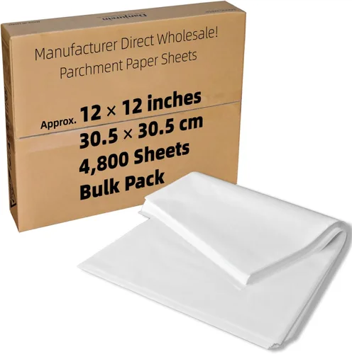 Miniatura 10 de Cuadrados de papel pergamino pequeños comerciales de 4 x 4 pulgadas (43,200 hojas), sin blanquear, antiadherentes, precortados, para envoltorios