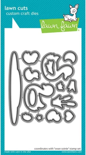 Miniatura 3 de Lawn Fawn Swan Soiree Clear Stamp & Dies + Lawn Fawn Cattails Border Dies – Paquete de tres artículos