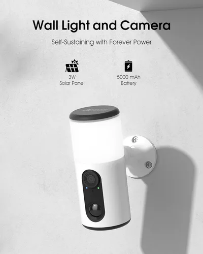 Miniatura 2 de ANRAN Cámaras de seguridad solares inalámbricas para exteriores con luz, cámara de reflector de porche 2K con visión nocturna a color y detección