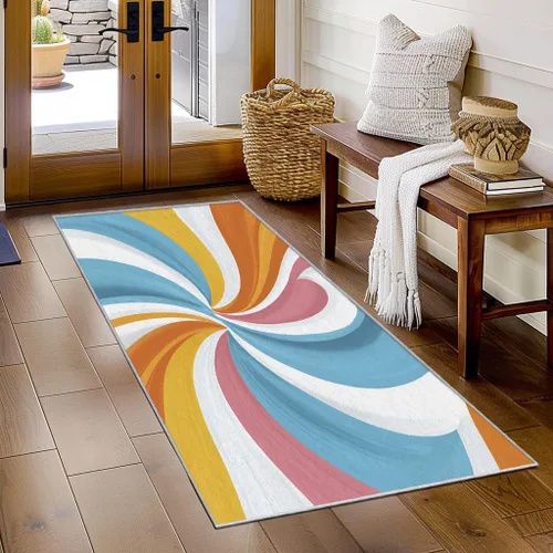 Miniatura 10 de Black and White Striped Runner Rug 2x4 Small - Hallway Runner Rug Stripe Pattern, Non Slip, Washable, Black and White Striped Home Decor Carpet for