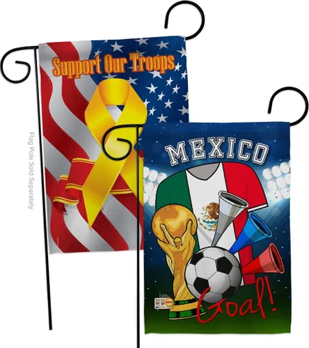 Miniatura 8 de Banderas de jardín de fútbol de México para la Copa del Mundo, juego deportivo, pelota de fútbol, actividades de entretenimiento, apliques físicos