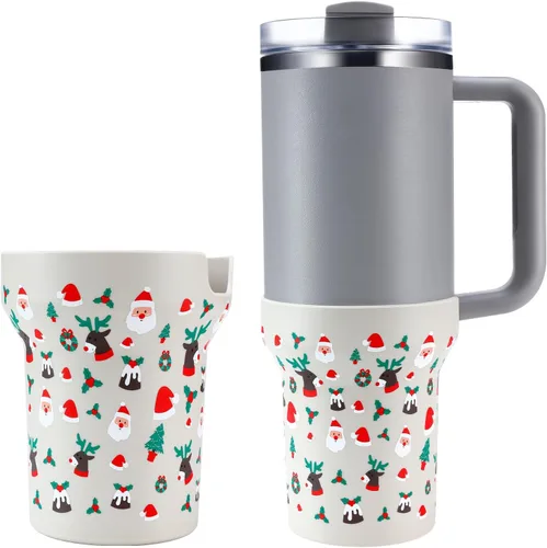 Miniatura 7 de Thxbag Botas de silicona para Stanley Cup de 40 onzas, funda estampada para botas con accesorios Stanley H2.0 y Quencher Adventure Tumbler