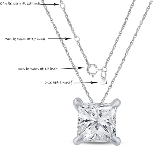 Miniatura 2 de La Joya Collares de diamantes para mujer, impresionante colección de collar solitario de diamante cultivado en laboratorio de 1 quilate Cadena