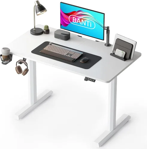 Miniatura 28 de BANTI Escritorio de pie de 48 × 24 pulgadas, ergonómico, altura eléctrica ajustable, para sentarse y ponerse de pie, escritorio de oficina para Arce