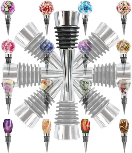 Miniatura 6 de Juego de 10 tapones para botellas de vino, tapones de resina para botellas de vino, accesorios, tapón de vino para moldes de silicona, resina epoxi