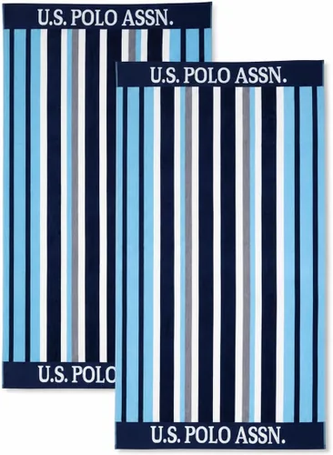 Miniatura 27 de U.S. Polo Assn. Toalla de playa de gran tamaño (40 x 70 pulgadas), diseño náutico a rayas, de lujo, algodón de felpa de calidad de hotel para baño