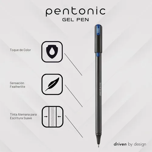 Miniatura 2 de Pentonic Bolígrafos de Gel con Purpurina, 10 unidades, 10 colores surtidos, punta gruesa de 1.0 mm, escritura suave para journaling, toma de notas