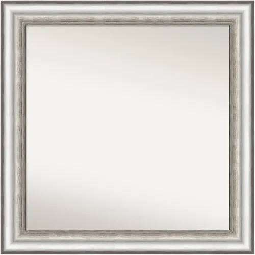 Miniatura 151 de Amanti Art Espejo de baño plateado para sobre el fregadero, 26 x 26 pulgadas, espejo cuadrado de plata antigua, marco de madera tradicional mediano