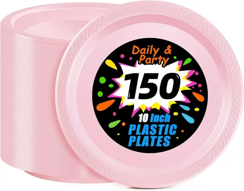 Miniatura 40 de WELLIFE Platos de postre negros de 7 pulgadas, 150 unidades, platos de postre de plástico desechables para fiestas, pasteles, aperitivos, ensaladas