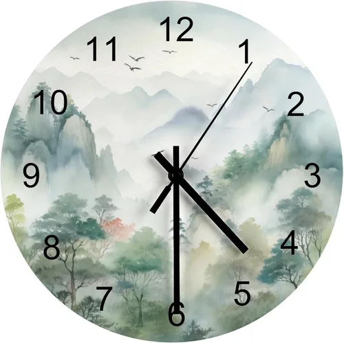Miniatura 28 de Reloj de Pared de Flores Silencioso Sin Tictac Operado por Batería, Caricatura de los 70s Linda Flor Abstracta Pastel Margarita Reloj Floral